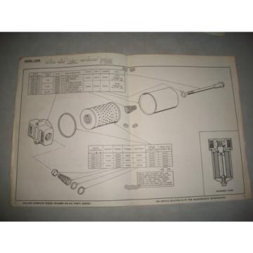 VICKERS HYDRAULICS OFM-100, 200,300  RETURN LINE FILTERS SERVICE PARTS CATALOG