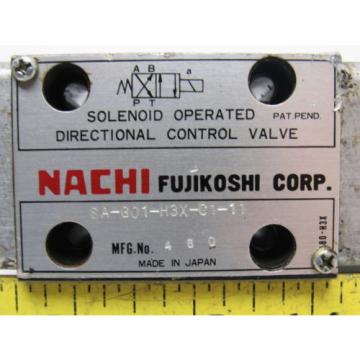 Nachi SA-G01-H3X-C1-11 Solenoid Operated Control Hydraulic Valve