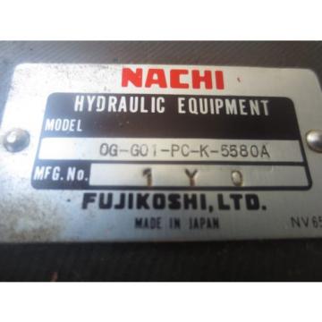 NAKAMURA TMC-2 TOME CNC NACHI HYDRAULIC DIRECTIONAL VALVE 0G-G01-PC-K-5580A