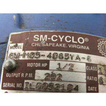 Sumitomo SM-Cyclo CNHM05-4085YA-6 1/2HP Gear Motor 6:1 Ratio 208-230/460V 3Ph