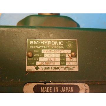 SUMITOMO RMH1-50RY AC GEAR BOX amp; MOTOR CLASS I MOTOR HP 1 RATIO 80 RPM 219