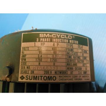 SUMITOMO RMH1-50RY AC GEAR BOX amp; MOTOR CLASS I MOTOR HP 1 RATIO 80 RPM 219