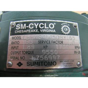 SUMITOMO CHHXS4145DBY165 SM-CYCLO Inline Speed Reducer Gear Box 165:1/ 189HP