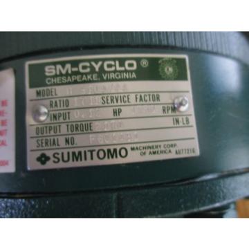 Sumitomo Model: H 3105/08 SM-CYCLO Gear Reducer Total Ration: 1711 lt;