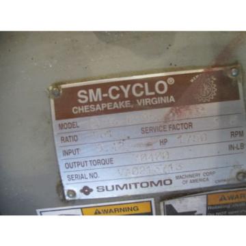 Sumitomo sm cycle speed reducer 6195D - 231-1