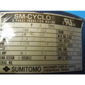 SM CYCLO SUMITOMO CNFMS1-6085YA-B-21 AC MOTOR INDUSTRIAL MACHINERY TOOLING