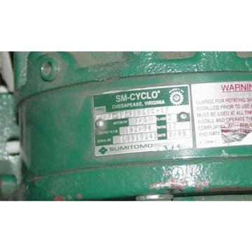Sumitomo SM-Cyclo HM3100 1-1/2 hp 3ph Electric Motor 17:1 ratio 1-1/8#034; output
