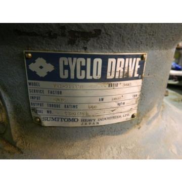 Sumitomo Cyclo Drive, VM1-21911B, 3481:1 Ratio, 1 HP, 1750 RPM, Used, Warranty