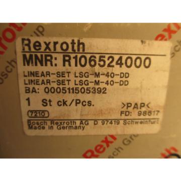 BOSCH REXROTH R106524000, 000511505392, LSG-M-40-DD, Linear Set Block Unit