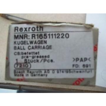 Origin IN BOX REXROTH R165111220 LINEAR BEARING BALL CARRIAGE
