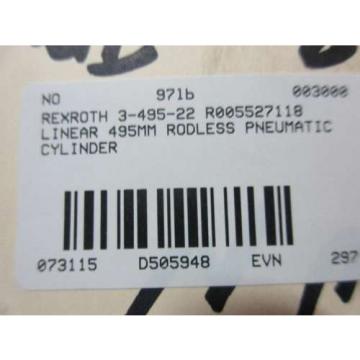 Origin REXROTH 3-495-22 R005527118 495MM RODLESS LINEAR PNEUMATIC CYLINDER D505948