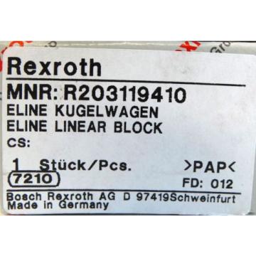 Rexroth R203119410 Eline Kugelwagen/ Linear Block -unused/OVP-