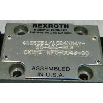 Rexroth / Okuma Hydraulic Valve, 4WE6E51/AG24NK4V-S0-43A-813, Used, WARRANTY
