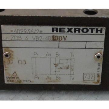Rexroth Valve, ZDB 6 VB2-40/100V, Used, Warranty