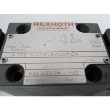 REXROTH 4 WE 6 D51/OFAG24NZ4 F32 24V DC 26W HYDRONORMA VALVE  USED