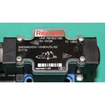 Rexroth 3WE6A62/EW110N9DK25L/62 Hydraulic Control Valve MNR R978021085 Origin