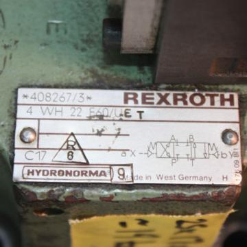 Rexroth HYDRONORMA 4 WH 22 E60UET 4WE 6 D52AW110-50NZ5LB15 Hydraulic Valve