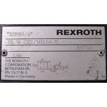 REXROTH FE 16 C22/140LM-15 VALVE XLNT