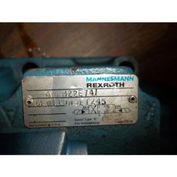REXROTH 4WEH22E74/6EW11ON-ETZ45  DIRECTIONAL VALVE GOOD USED MISSING LABEL LL2