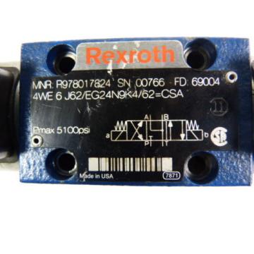 Rexroth 4WE6J62/EG24N9K4/62 Two Solenoid Directional Valve 24VDC 5100psi  WOW