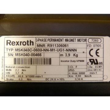 Rexroth MSK040C-0600-NN-M1-UG1-NNNN 3-Phase Permanent-Magnet-Motor   gt; ungebrauc