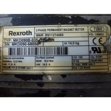 Rexroth MKD090B-035-GG0-KN 3 Phase Permanent Magnet Motor