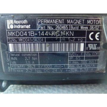 Rexroth Indramat MKD041B-144-KG1-KN Permanent Magnet Motor with brake
