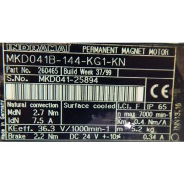 Indramat Rexroth Servomotor MKD041B-144-KG1-KN // MKD041B144KG1KN - used -