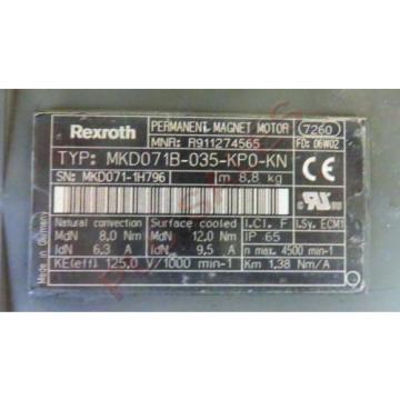 REXROTH MKD071B-035-KP0-FN  |  Permanant Magnet Servo Motor