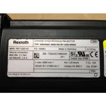 Bosch Rexroth MSK040C-0450-NN-M1-UG0-NNNN Servomotor MNR: R911320143 3-Phase