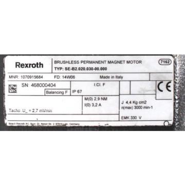 Rexroth SE-B2020030-00000 BRUSHLESS PERMANENT MAGNET MOTOR