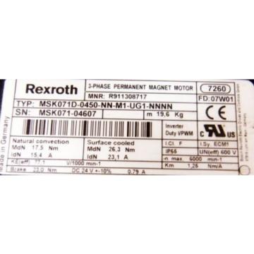 Rexroth Servomotor MSK 071D-0450-NN-M1-UG1-NNNN