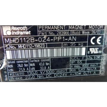 Rexroth Permanent Magnet Motor MHD 112B-024-PP1-AN - used -