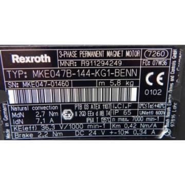 Rexroth Permanent Magnet Motor MKE 047B-144-KG1-BENN - unused/OVP -