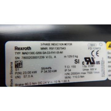 Rexroth 3-Phase Induktions Motor MAD130C-0200-SA-CO-FH1-05-N1 - used/OVP -