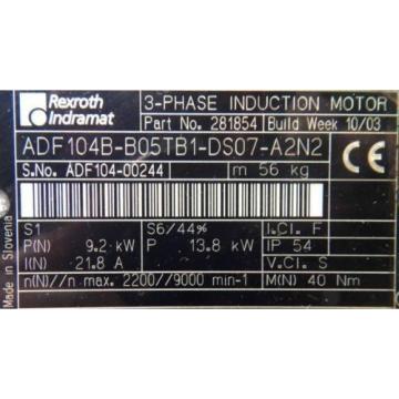INDRAMAT REXROTH Servomotor ADF104B-B05TB1-DS07-A2N2-used-