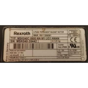 Rexroth MSK040C-0600-NN-M1-UG1-NNNN Servomotor 7500 min-1 R911306061
