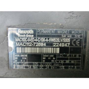 Rexroth MAC112 MAC112C-0-ED-4-C/130-A-1/WI520LV/S005 Permanent Magnet Motor