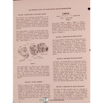 Denison 600, 700 800 Series, Vane Type Pump Motor Service Manual 1964