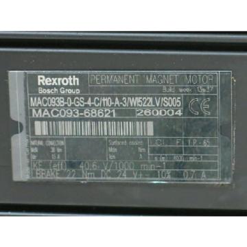 OriginBOSCH REXROTH MAC093B-0-GS-4-C/110-A-3/WI522LV/S005 AC SERV RTS0388455