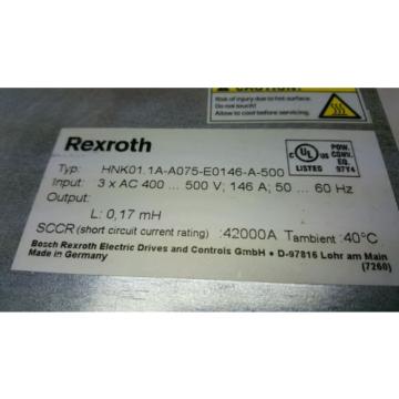 REXROTH INDRAMAT HNK011A-A075-E0146-A-500-NNNN POWER LINE FILTER R911305938