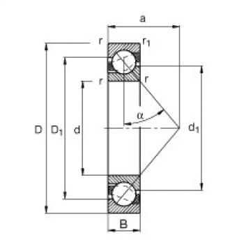 FAG Angular contact ball bearings - 7006-B-XL-TVP