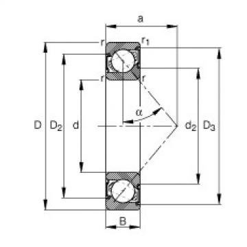 FAG Angular contact ball bearings - 7214-B-XL-2RS-TVP