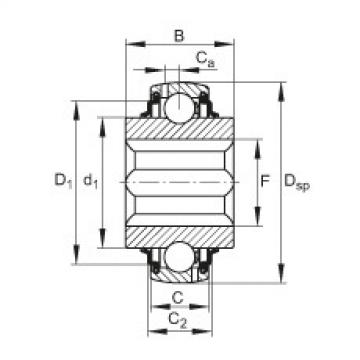 FAG Self-aligning deep groove ball bearings - GVKE16-205-KRR-B-AS2/V-AH01