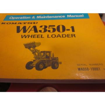 Komatsu WA350-1 Wheel Loader Operation &amp; Maintenance Manual 10001-Up