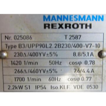 MANNESMANN REXROTH PV7 pumps WITH T 2587 MOTOR