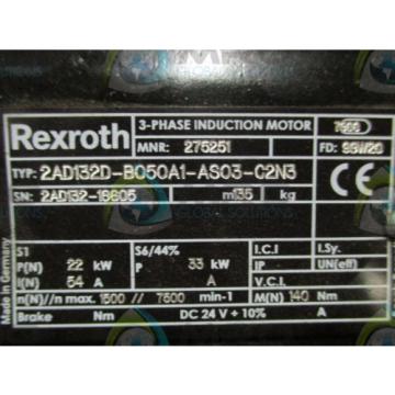 REXROTH 2AD132D-B050A1-AS03-C2N3 3-PHASE INDUCTION MOTOR Origin NO BOX