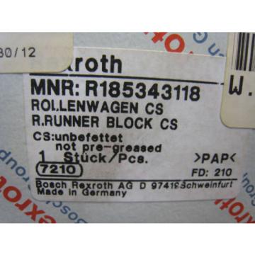 Bosch Rexroth R185343118 Ball Roller Rail Runner Block Linear Bearing Carriage