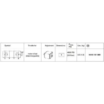 Bosch Rexroth 9 810 161 089 Modular Hydraulic Meter In/Out Interchangeable Valve