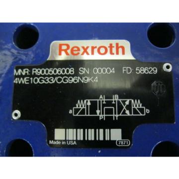 REXROTH 4WE10G33/CG96N9K4 Directional Hydraulic Control Valve 96vdc  R900506008